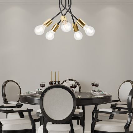 Żyrandol PRIYA 5xE27/15W/230V czarny