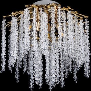 Żyrandol przysufitowy 6xE14/60W/230V + 3xLED/3W śr. 54 cm złoty