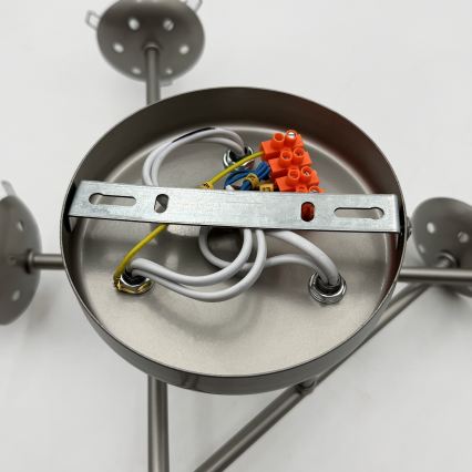 Żyrandol przysufitowy MALENA 6xE14/5W/230V matowy chrom/biały