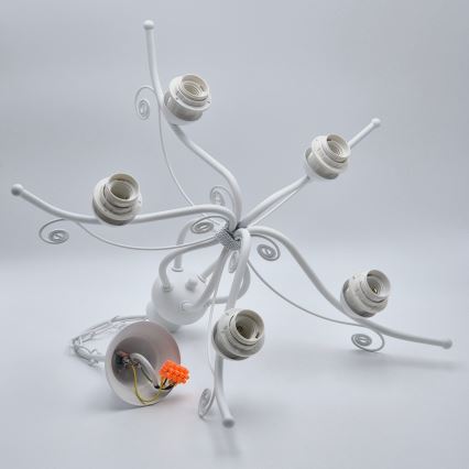 Żyrandol RETRO II na łańcuchu, 5xE27/60W/230V, biały