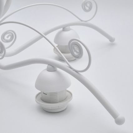 Żyrandol RETRO II na łańcuchu, 5xE27/60W/230V, biały