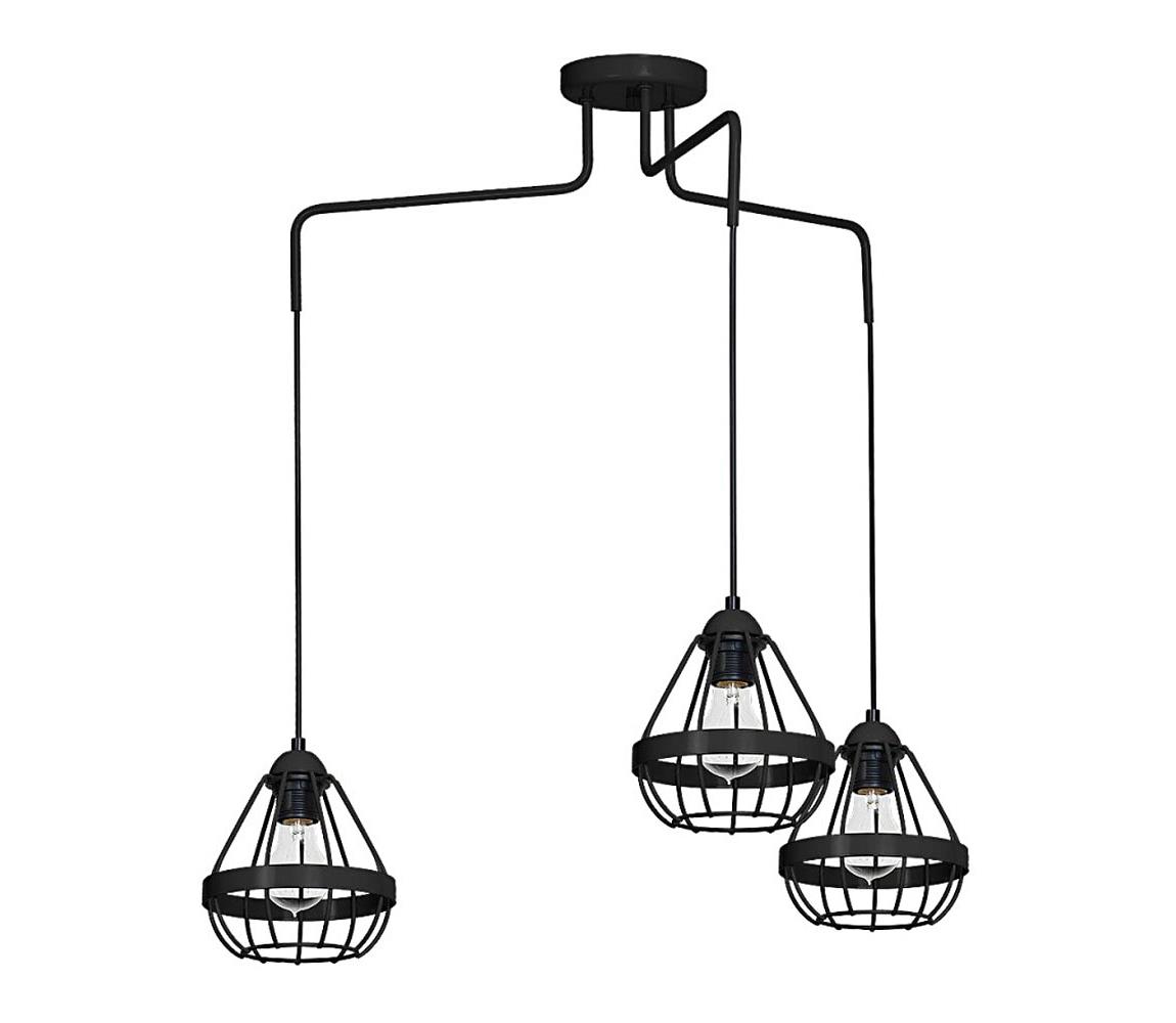 Żyrandol RING 3xE27/60W/230V pająk czarne