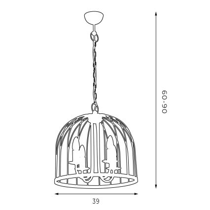 Żyrandol SINGLE 4xE14/60W/230V
