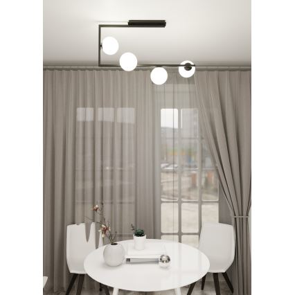 Żyrandol SOMA 4xE14/10W/230V czarny/biały