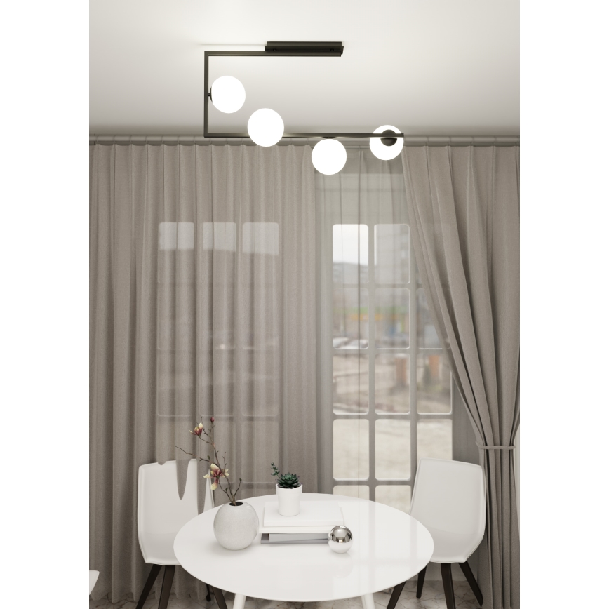 Żyrandol SOMA 4xE14/10W/230V czarny/biały