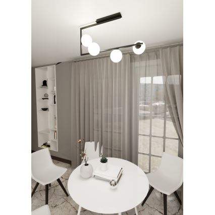 Żyrandol SOMA 4xE14/10W/230V czarny/biały