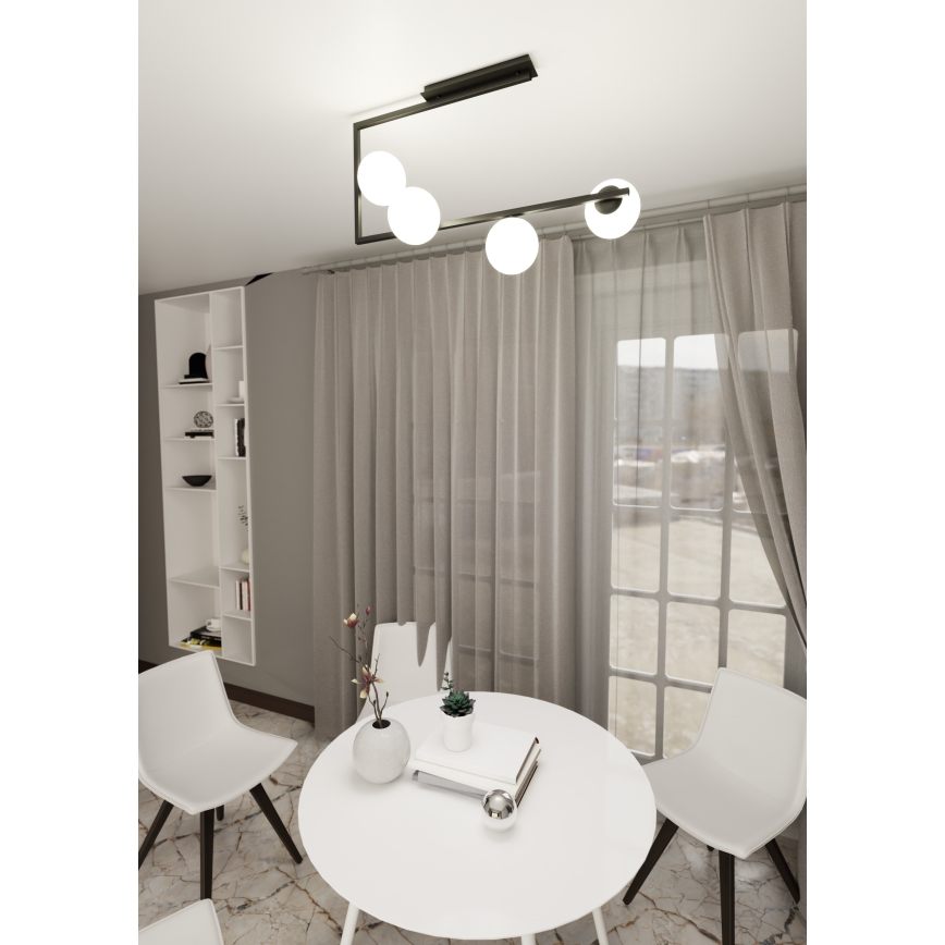Żyrandol SOMA 4xE14/10W/230V czarny/biały