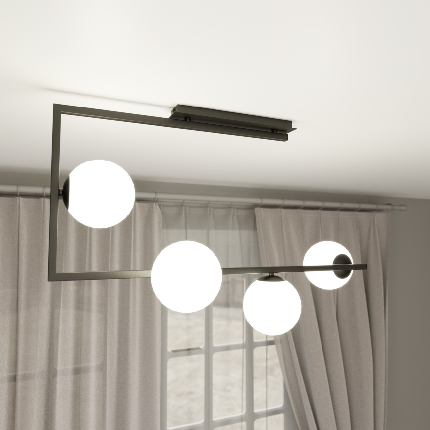 Żyrandol SOMA 4xE14/10W/230V czarny/biały