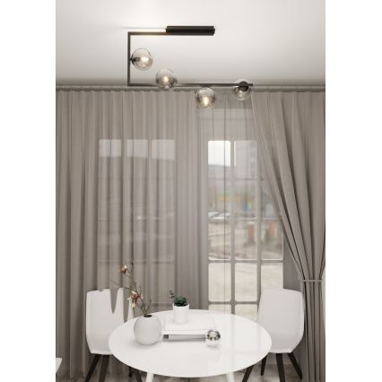 Żyrandol SOMA 4xE14/10W/230V czarny/szary