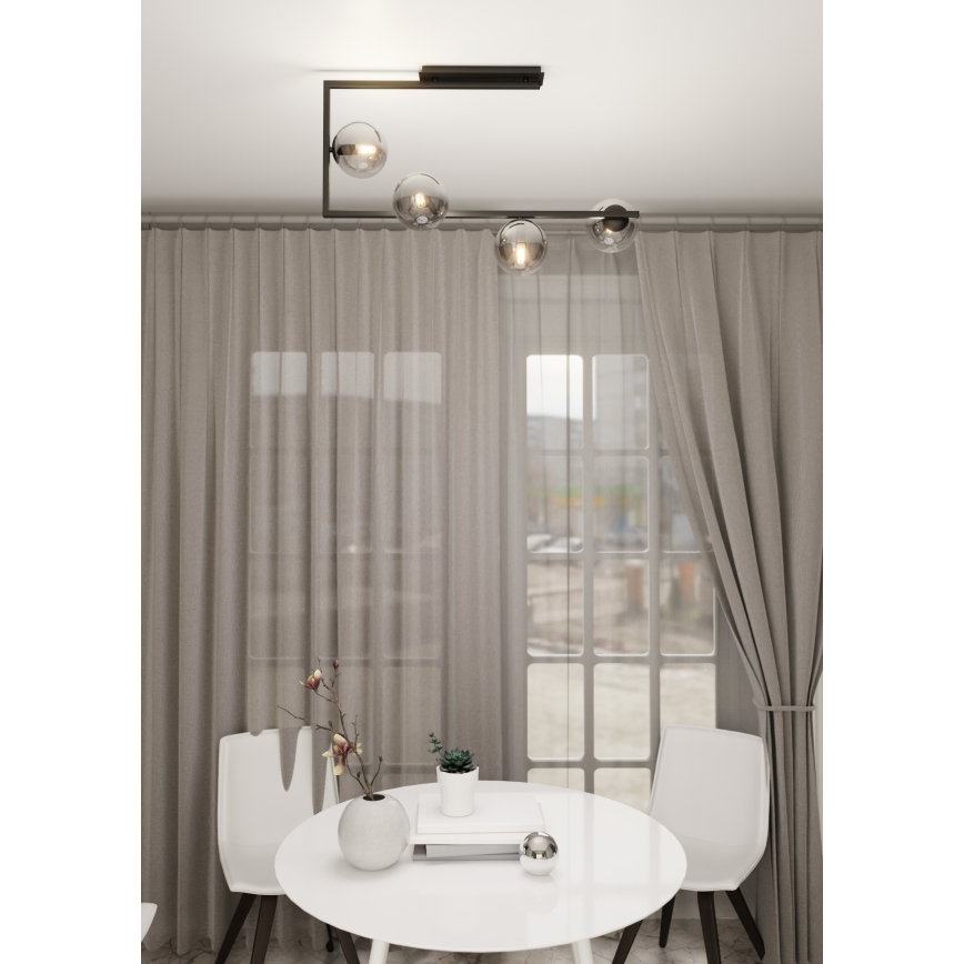 Żyrandol SOMA 4xE14/10W/230V czarny/szary