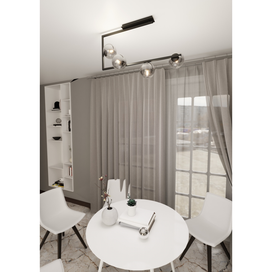 Żyrandol SOMA 4xE14/10W/230V czarny/szary