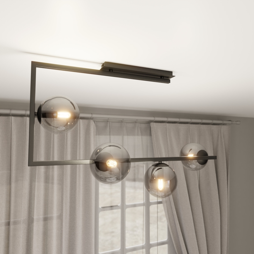 Żyrandol SOMA 4xE14/10W/230V czarny/szary