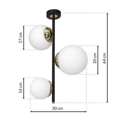 Żyrandol SPARTA 3xE14/40W/230V