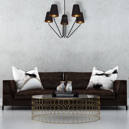 Żyrandol VICTORIA 5xE27/60W/230V czarny