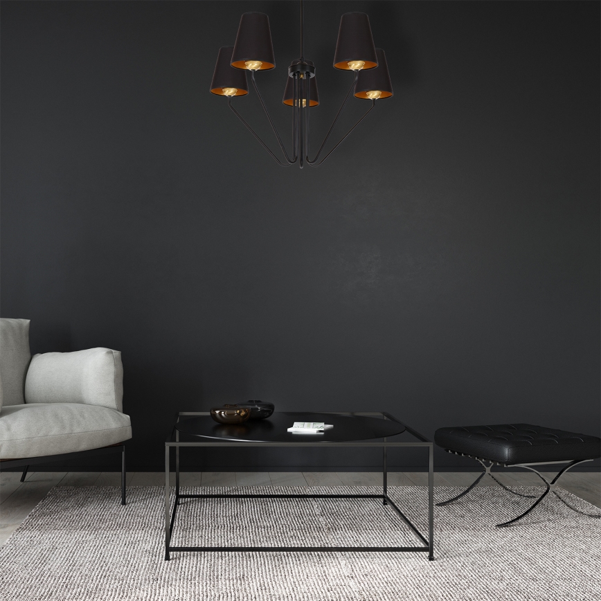 Żyrandol VICTORIA 5xE27/60W/230V czarny