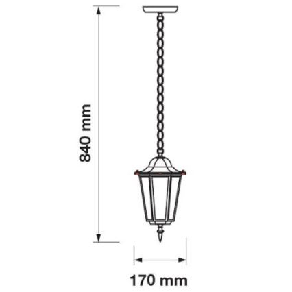 Żyrandol zewnetrzny na łańcuchu 1xE27/60W/230V IP44 biały